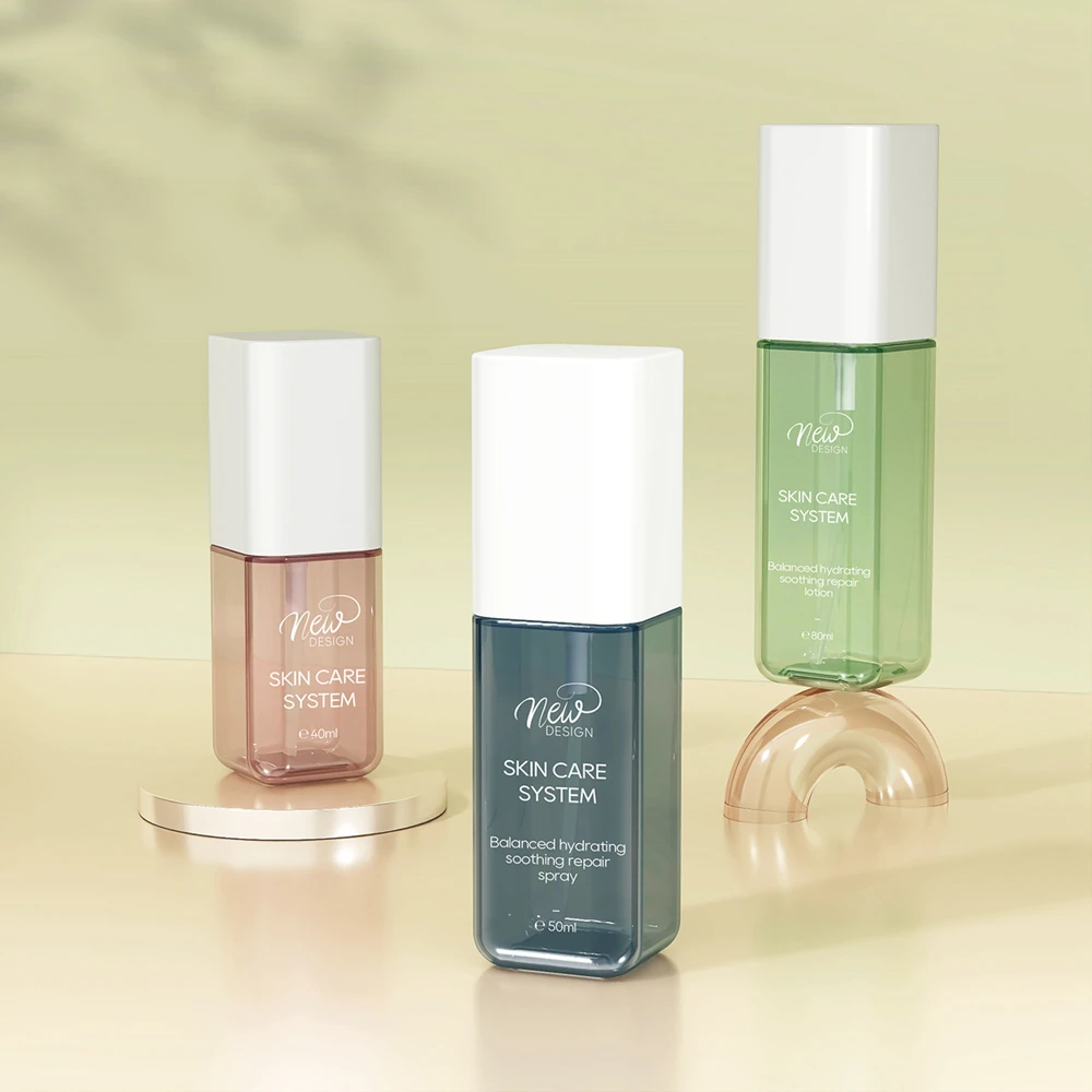 Manufacturers Factory Custom Square PET Fine Mist Spray Bottle for Beauty Packaging