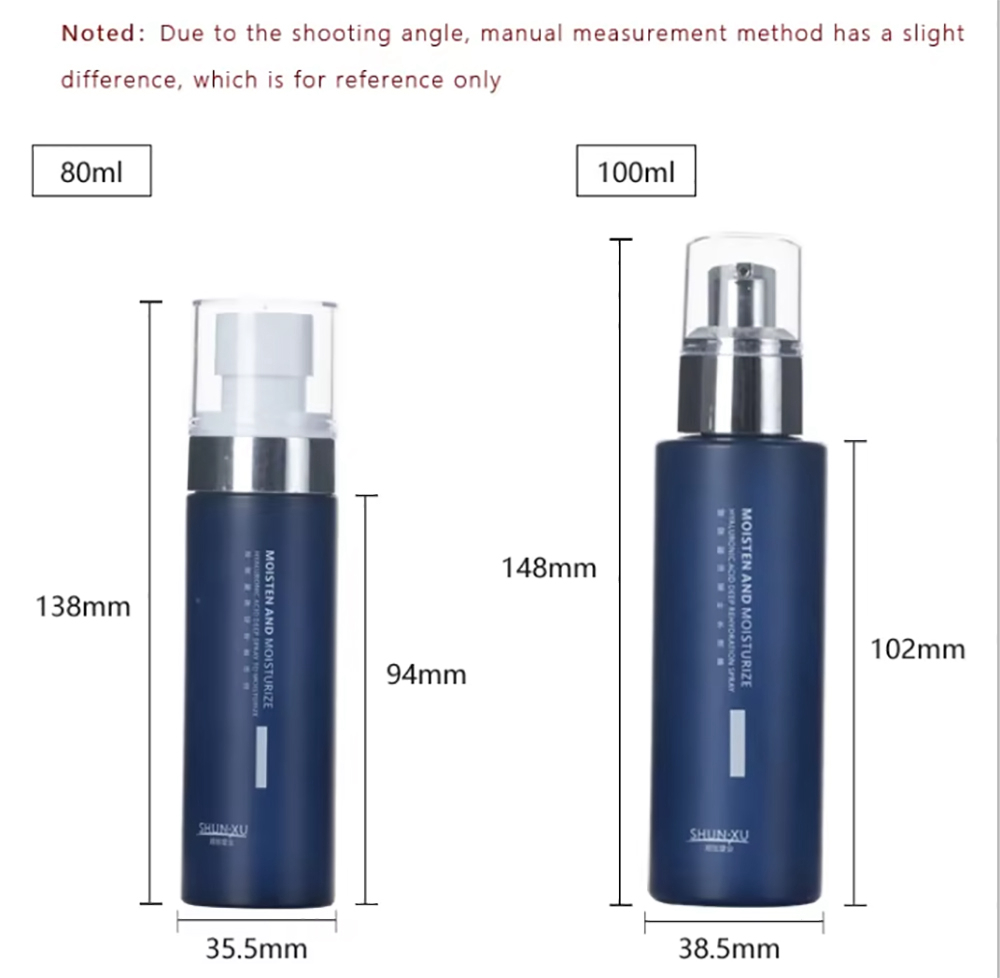 Cosmetic PET Flat-Shoulder Makeup Remover Bottle Spray Bottle and Jar Set
