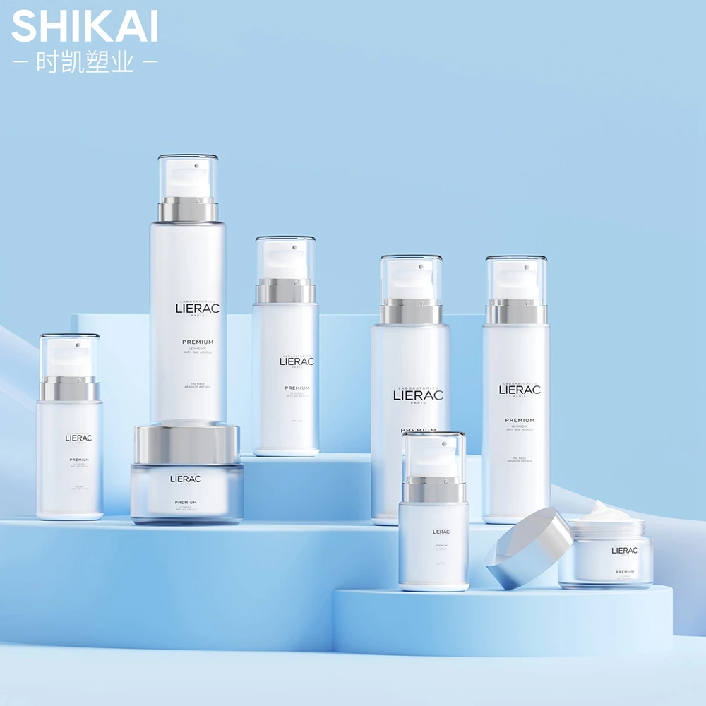 Luxury Cosmetic PP Plastic Spray Lotion Bottles Cream Jars Skincare Set
