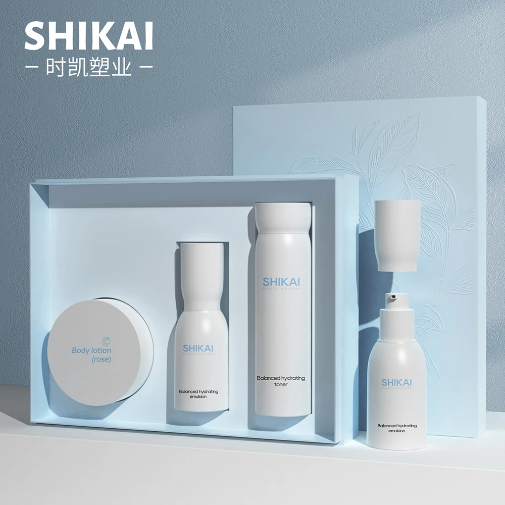 Luxury Cosmetic Packaging Lotion and Makeup remover Bottle Set with Cream Jars
