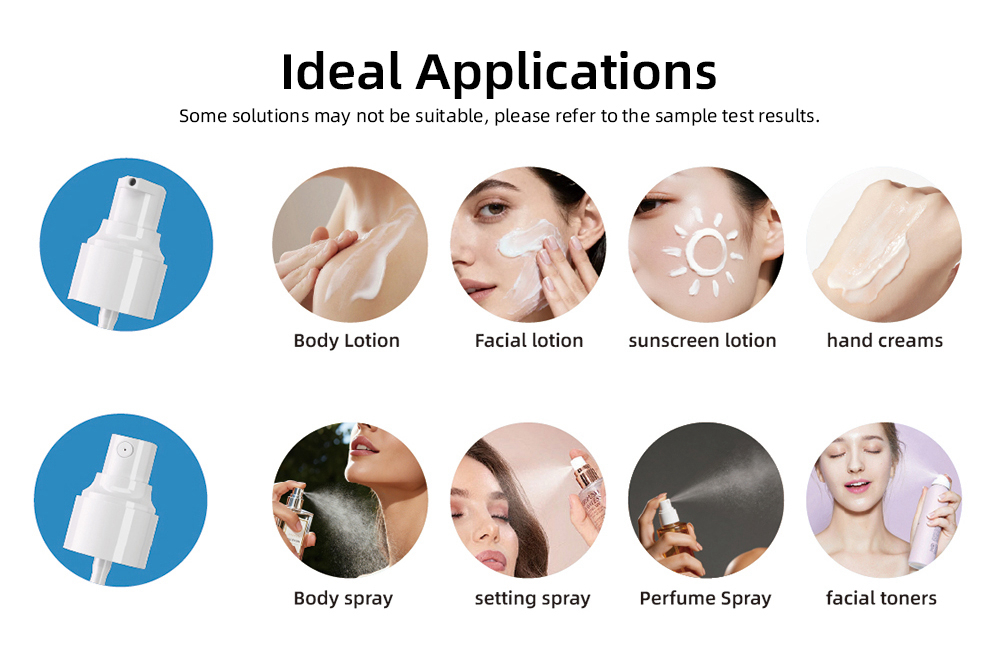 Hot Sale Cosmetics Packaging Elegant Sunscreen PET Fine Mist Spray Bottle with Lotion Pump