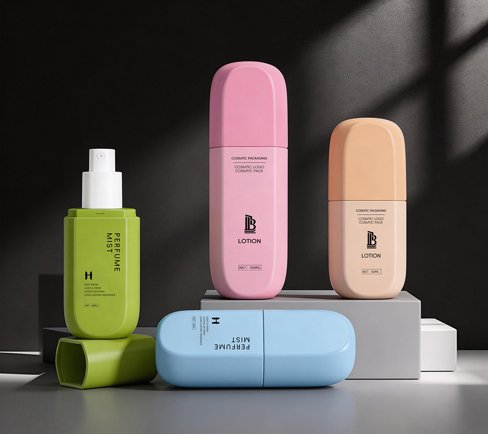 Hot Sale Cosmetics Packaging Elegant Sunscreen PET Fine Mist Spray Bottle with Lotion Pump