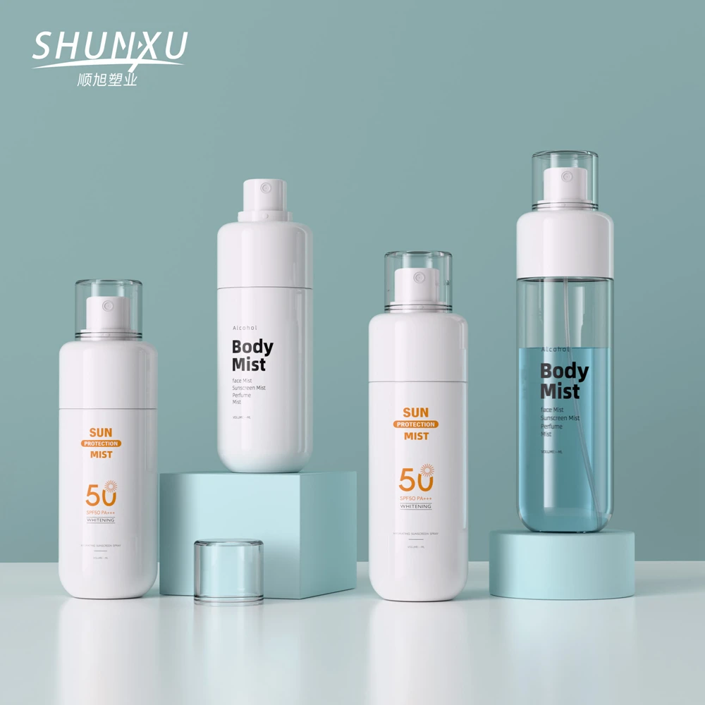 Luxury Round PET Spray Lotion Bottle Cosmetic Packaging Toner & Body Mist