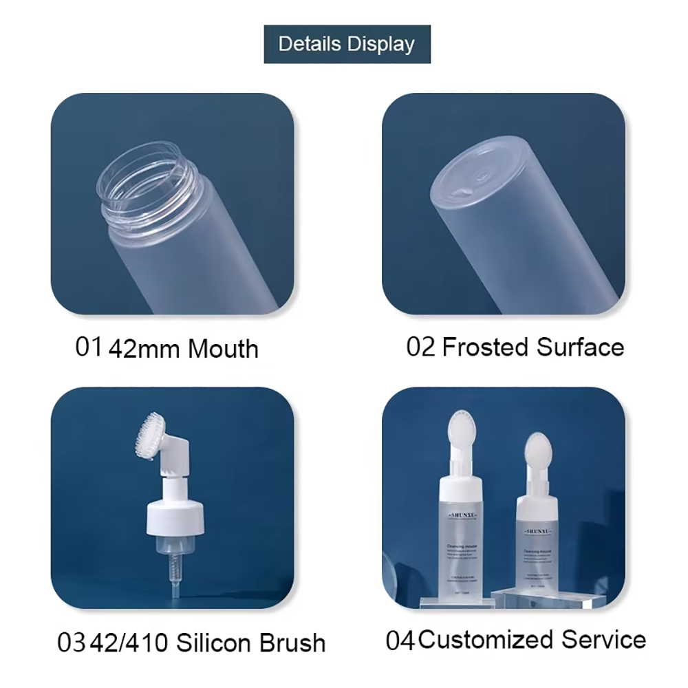 Custom Facial Cleanser Foam Pump Bottle with Brush
