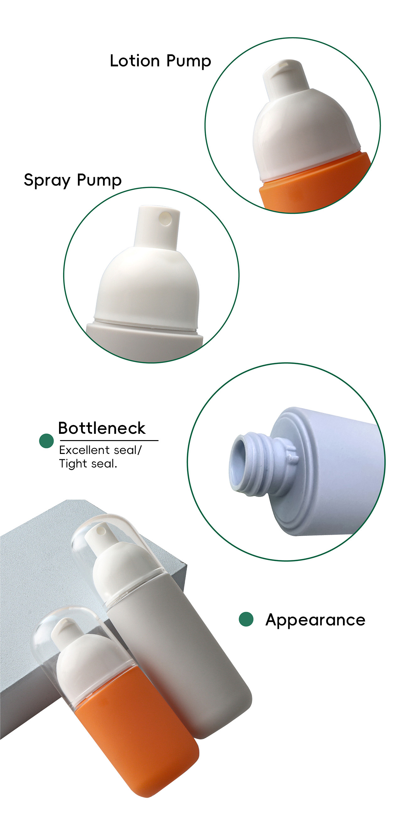50-80ML HDPE Oval Shape Mist Spray Bottle for Skincare Whitening Sunscreen Lotion