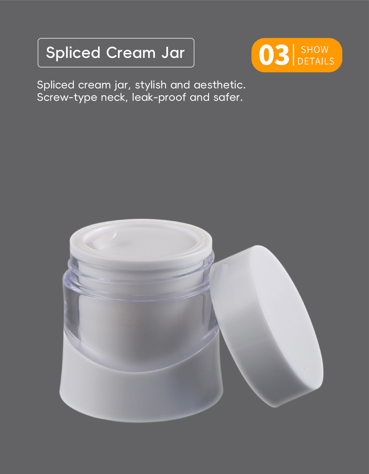 Luxurious Elegant White Cosmetic Spray Lotion Bottle Set Jars with Lids