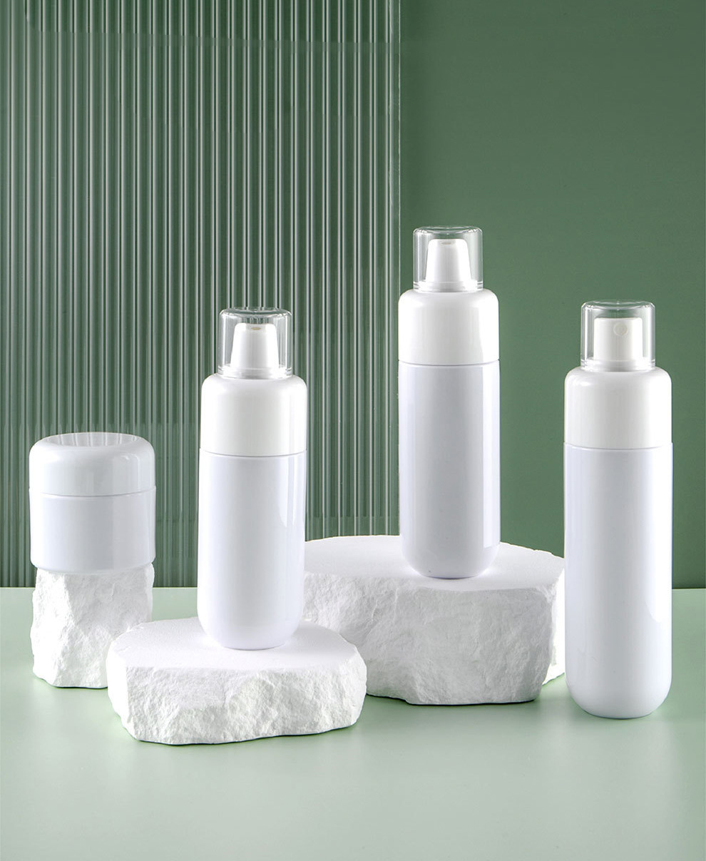 Custom Luxury Cosmetic Packaging PET Spray & Lotion & Cream Jar Bottle Set