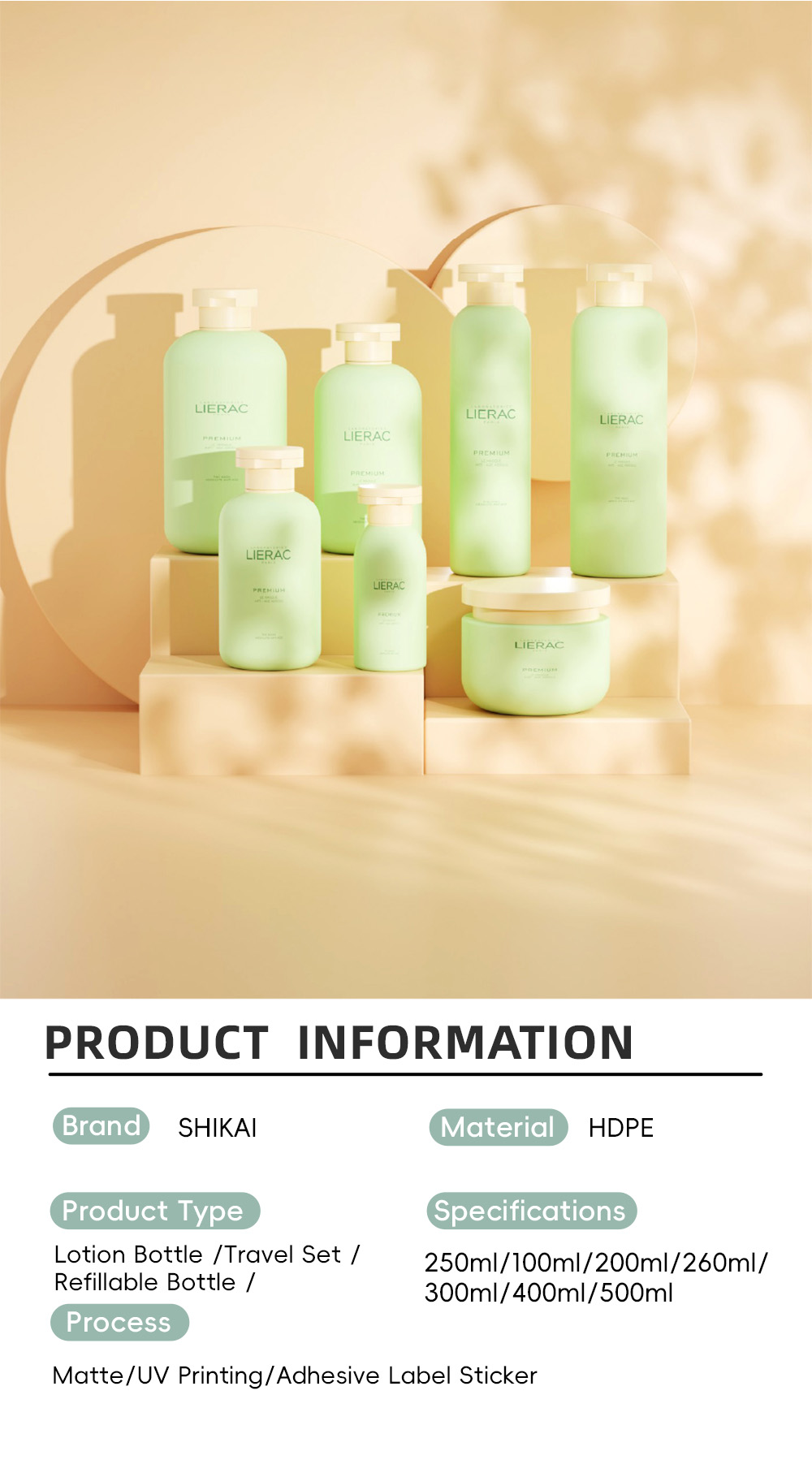 HDPE Personal Care Packaging Lotion Hair Oil Container Shower Gel Shampoo Bottle