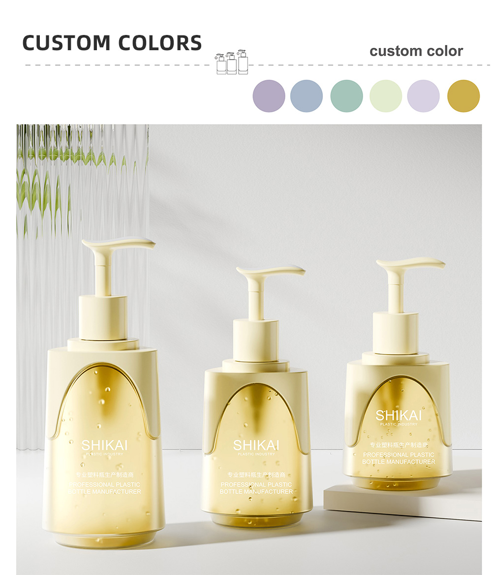 Unique PET Plastic Personal Skin Caring Shower Gel Bottle for Shampoo Conditioner